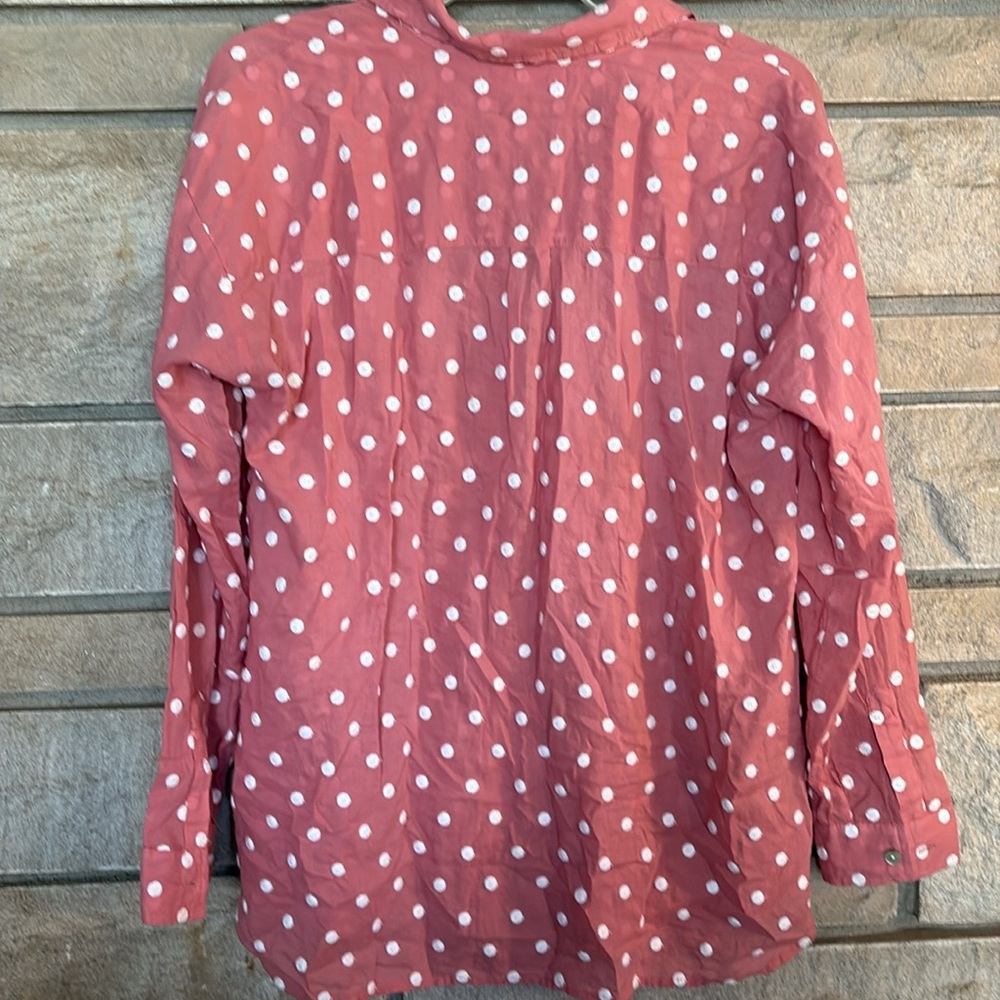 J Jill Pink Polka Dot Button-Up Shirt - Picture 4 of 7